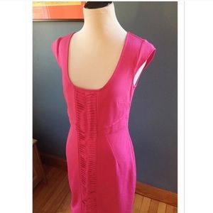 Ann Taylor Pink Sheath Dress with Cap Sleeves